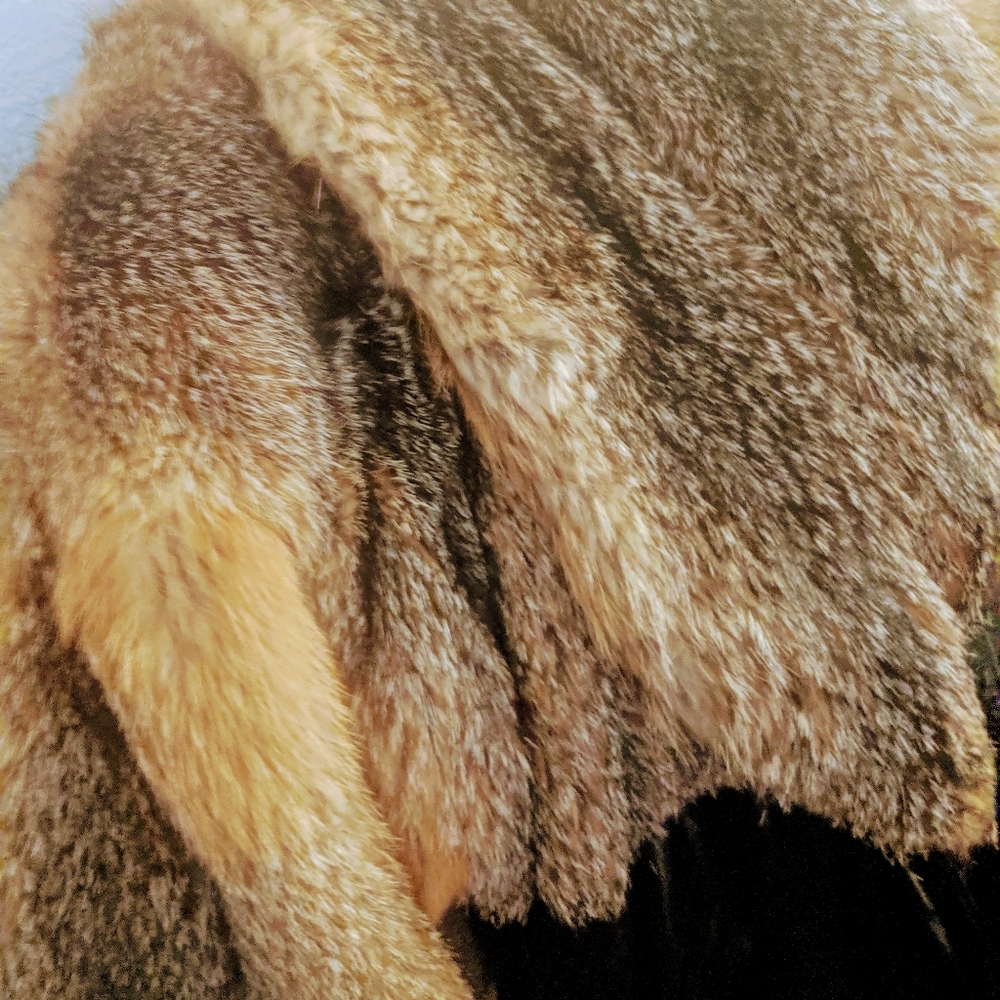 EHM Russian Fox Fur & Lambskin Trench Coat genuine